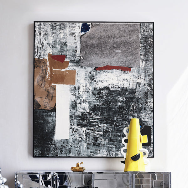 Mixed Media Original Large Painting, Modern Canvas Wall Art Reflecting Emotional Intensity | Abstract emotion (48"x54")