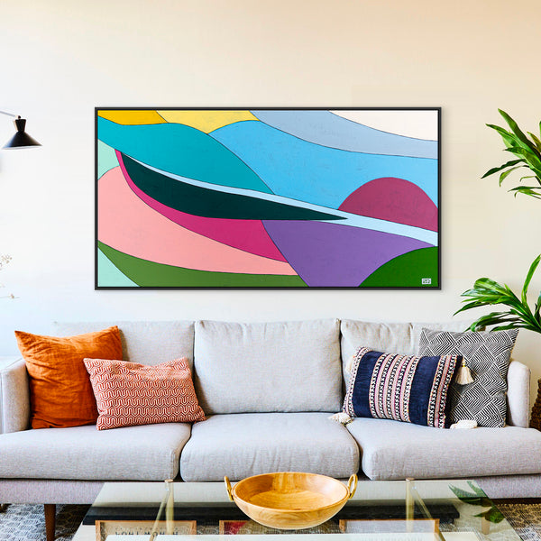 Minimalist Original Abstract Acrylic Painting Capturing the Essence of Wind, Large Modern Canvas Wall Art | Aella