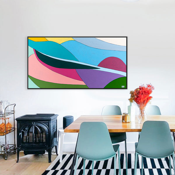 Minimalist Original Abstract Acrylic Painting Capturing the Essence of Wind, Large Modern Canvas Wall Art | Aella