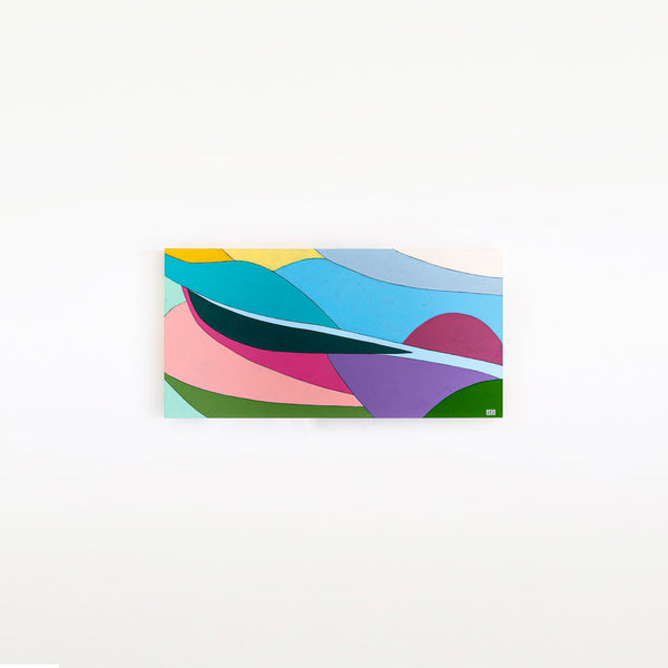 Minimalist Original Abstract Acrylic Painting Capturing the Essence of Wind, Large Modern Canvas Wall Art | Aella (40"x20")