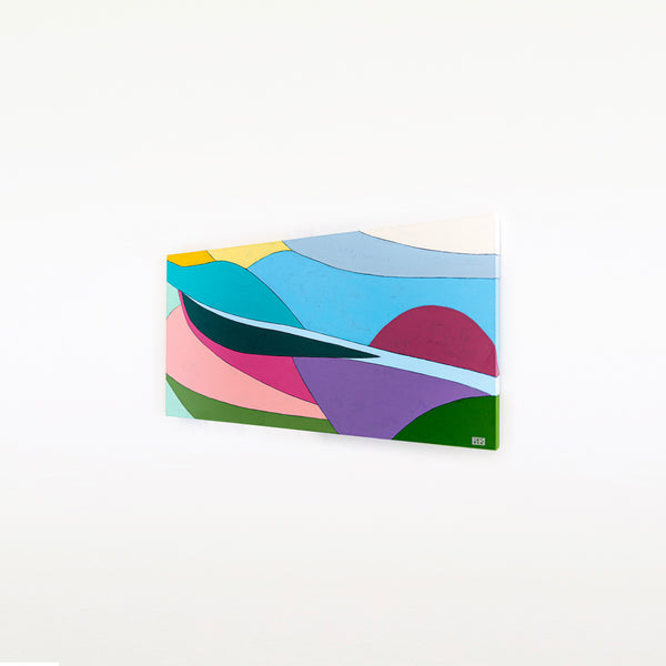 Minimalist Original Abstract Acrylic Painting Capturing the Essence of Wind, Large Modern Canvas Wall Art | Aella (40"x20")