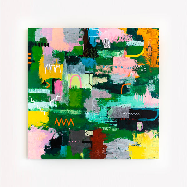 Vibrant Abstract Expressionism Painting in a Bold, Unstoppable Modern Canvas Wall Art | Aemulatio (46"x46")