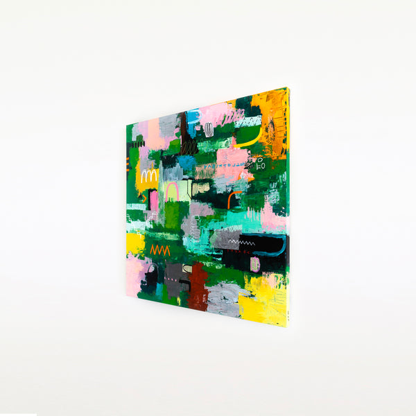 Vibrant Abstract Expressionism Painting in a Bold, Unstoppable Modern Canvas Wall Art | Aemulatio (46"x46")