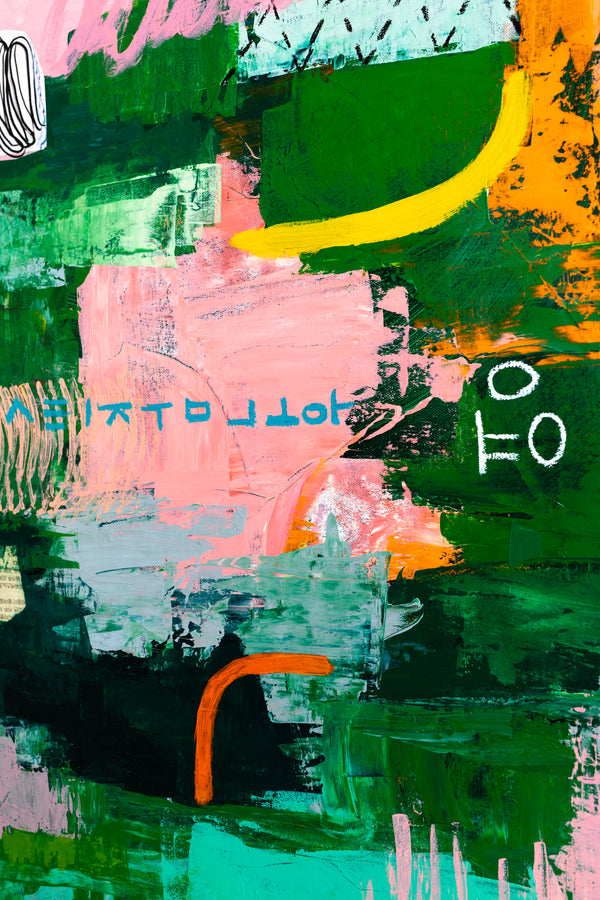 Vibrant Abstract Expressionism Painting in a Bold, Unstoppable Modern Canvas Wall Art | Aemulatio (46"x46")