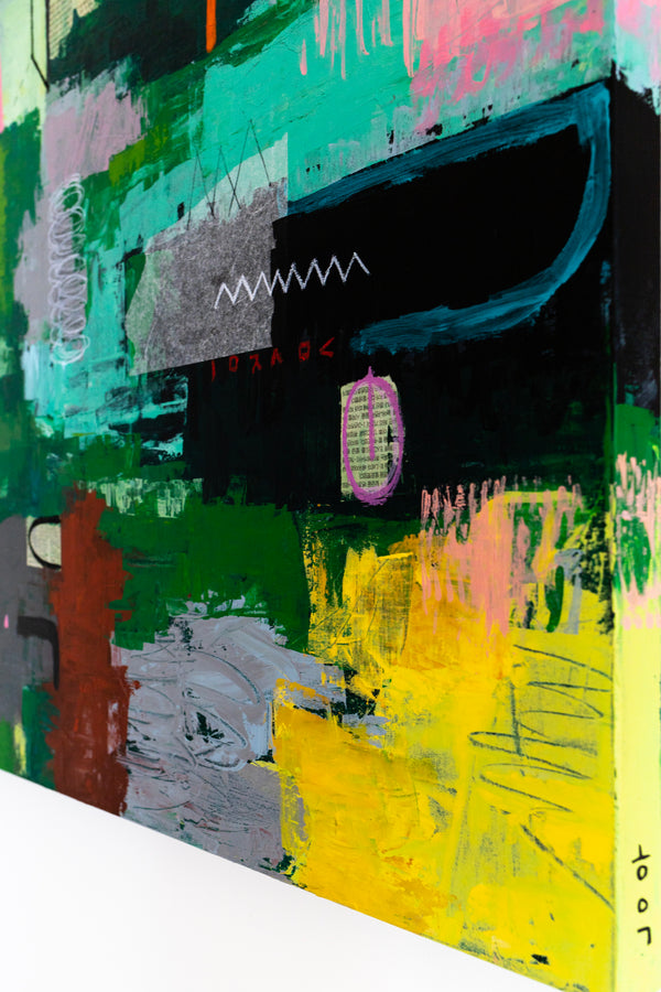 Vibrant Abstract Expressionism Painting in a Bold, Unstoppable Modern Canvas Wall Art | Aemulatio (46"x46")