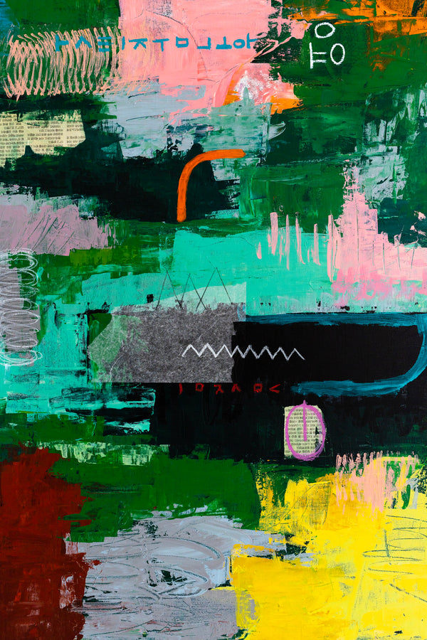 Vibrant Abstract Expressionism Painting in a Bold, Unstoppable Modern Canvas Wall Art | Aemulatio (46"x46")