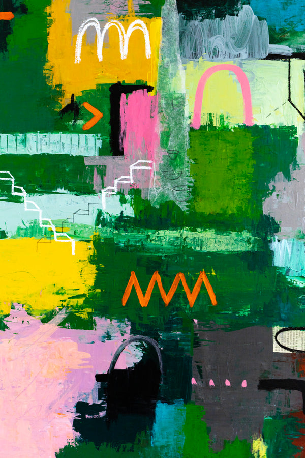 Vibrant Abstract Expressionism Painting in a Bold, Unstoppable Modern Canvas Wall Art | Aemulatio (46"x46")