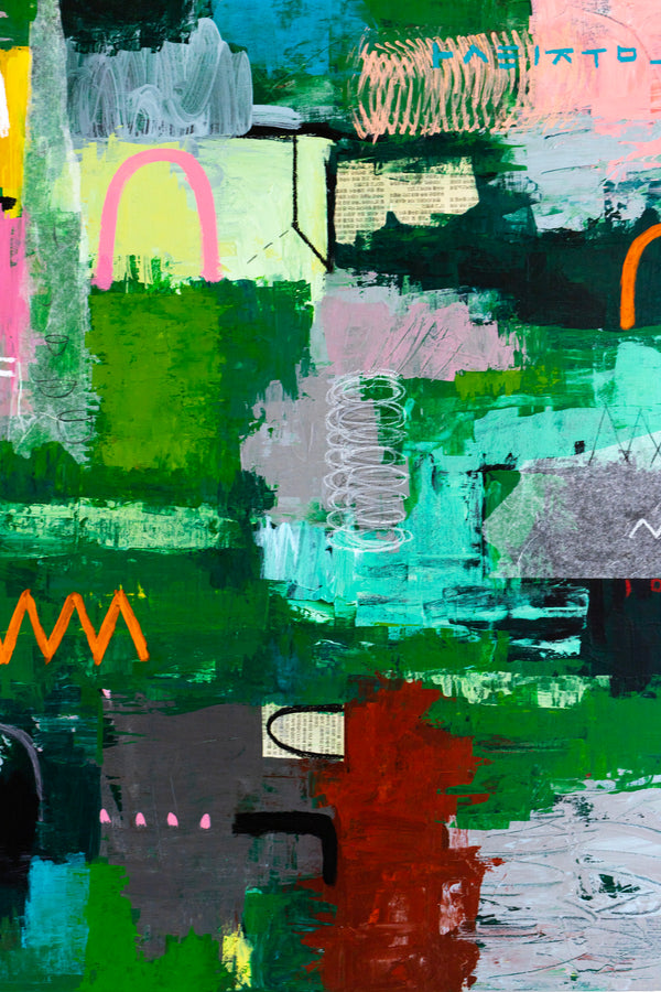 Vibrant Abstract Expressionism Painting in a Bold, Unstoppable Modern Canvas Wall Art | Aemulatio (46"x46")