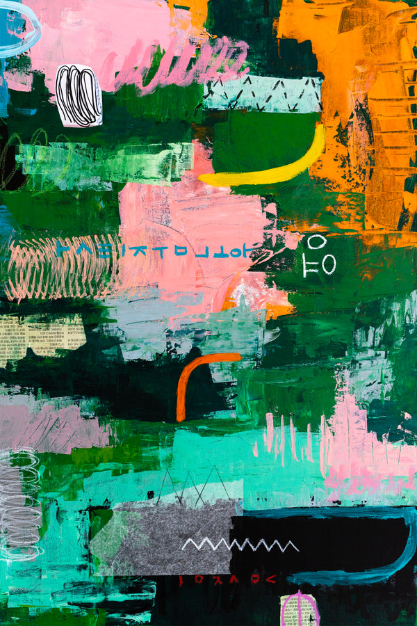 Vibrant Abstract Expressionism Painting in a Bold, Unstoppable Modern Canvas Wall Art | Aemulatio (46"x46")