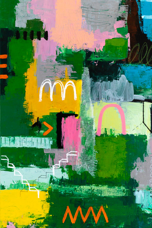 Vibrant Abstract Expressionism Painting in a Bold, Unstoppable Modern Canvas Wall Art | Aemulatio (46"x46")