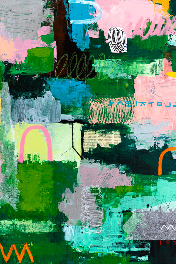 Vibrant Abstract Expressionism Painting in a Bold, Unstoppable Modern Canvas Wall Art | Aemulatio (46"x46")