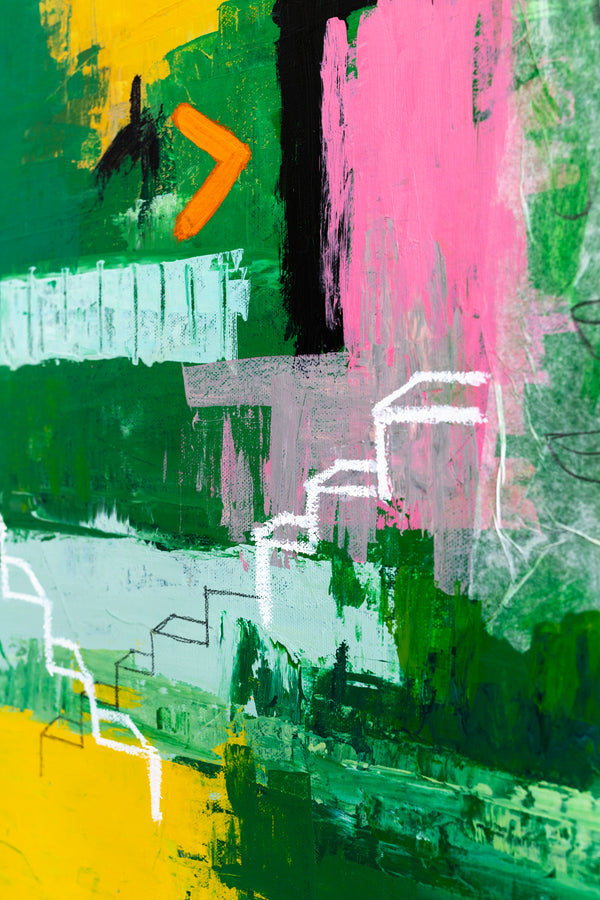 Vibrant Abstract Expressionism Painting in a Bold, Unstoppable Modern Canvas Wall Art | Aemulatio (46"x46")