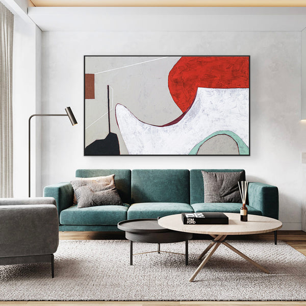 Calmness in Red Abstract Acrylic Painting, Original Contemporary Modern Canvas Wall Art | A forehead and notions