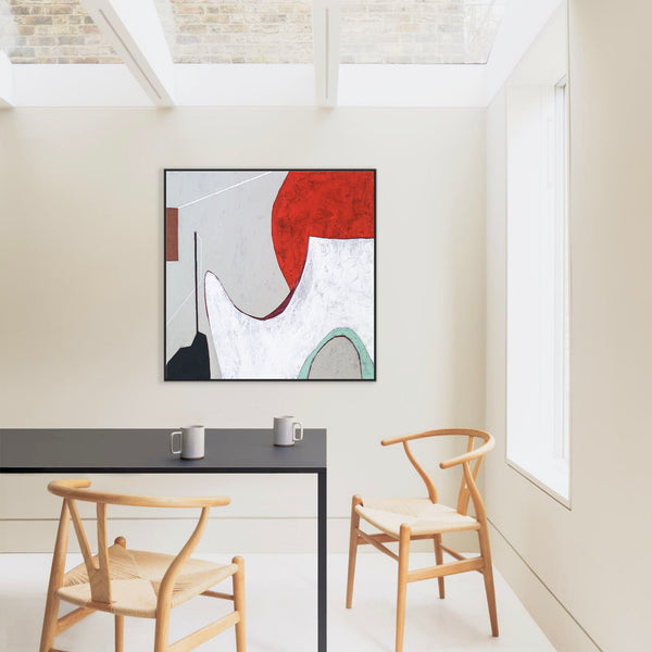 Calmness in Red Abstract Acrylic Painting, Original Modern Canvas Wall Art | A forehead and notions (Square Ver.)