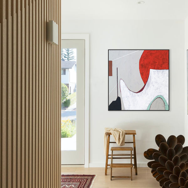 Calmness in Red Abstract Acrylic Painting, Original Modern Canvas Wall Art | A forehead and notions (Square Ver.)