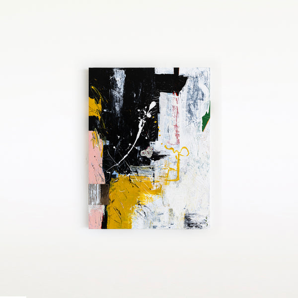 Modern Contemporary Original Abstract Painting, Black and White Acrylic & Mixed Media | After (30"x40")