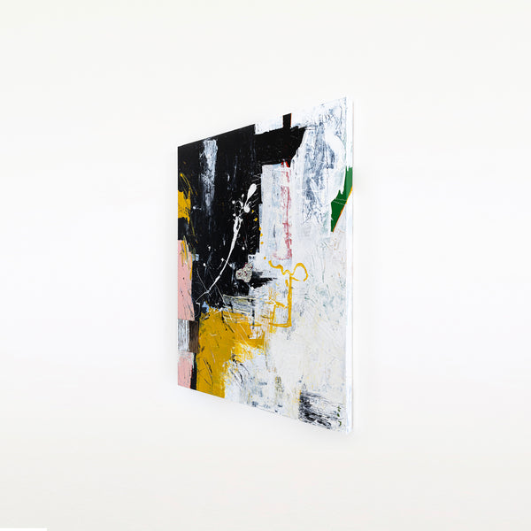 Modern Contemporary Original Abstract Painting, Black and White Acrylic & Mixed Media | After (30"x40")