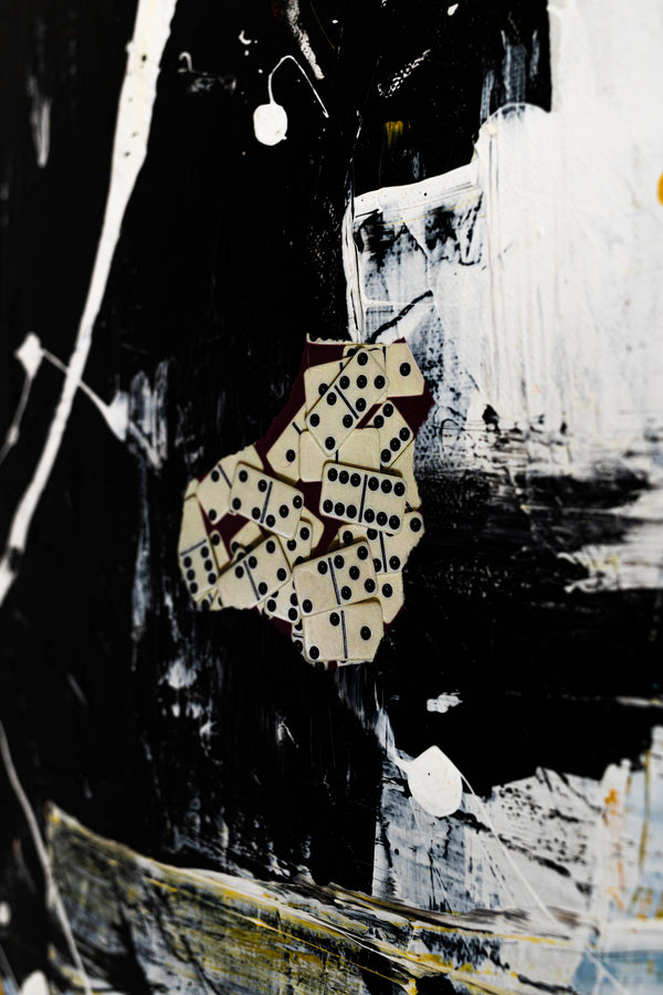 Modern Contemporary Original Abstract Painting, Black and White Acrylic & Mixed Media | After (30"x40")