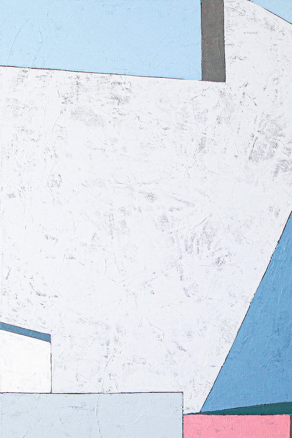 Minimalistic and Modern Geometric Abstract Painting, Original Canvas Wall Art | Afternoon 3 p.m. (Horizontal Ver.)