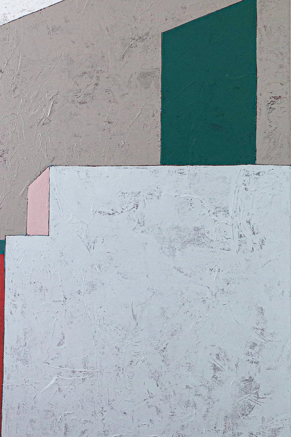 Minimalistic and Modern Geometric Abstract Painting, Original Canvas Wall Art | Afternoon 3 p.m. (Horizontal Ver.)