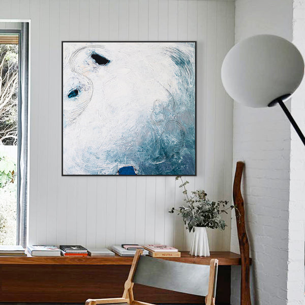 Minimalist Modern Abstract Original Painting, Large Canvas Wall Art of Lunar Beauty | A little piece of moon