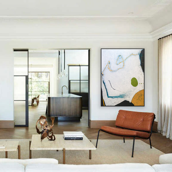 Surreal Dreams in Minimalist Modern Original Abstract Acrylic Painting, Large Peaceful Canvas Wall Art | Ambulo