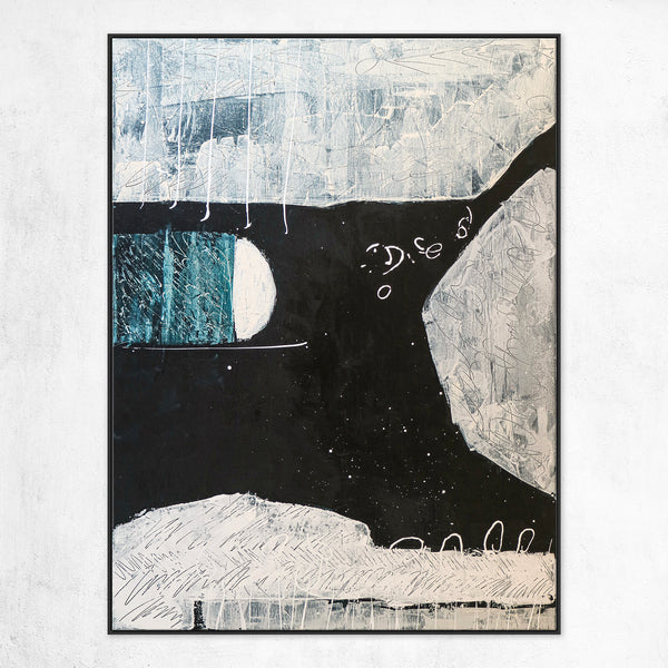 Black and White Abstract Original Painting in Ethereal Summer Nights, Canvas Wall Art | A midsummer night's dream