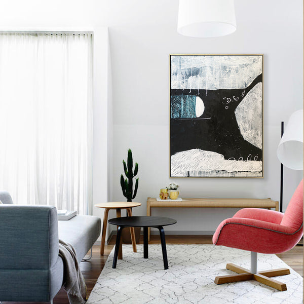 Black and White Abstract Original Painting in Ethereal Summer Nights, Canvas Wall Art | A midsummer night's dream