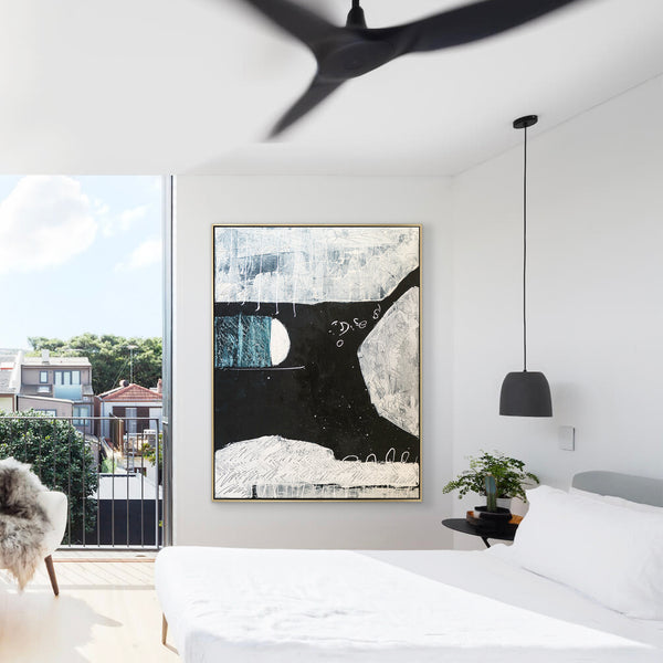 Black and White Abstract Original Painting in Ethereal Summer Nights, Canvas Wall Art | A midsummer night's dream