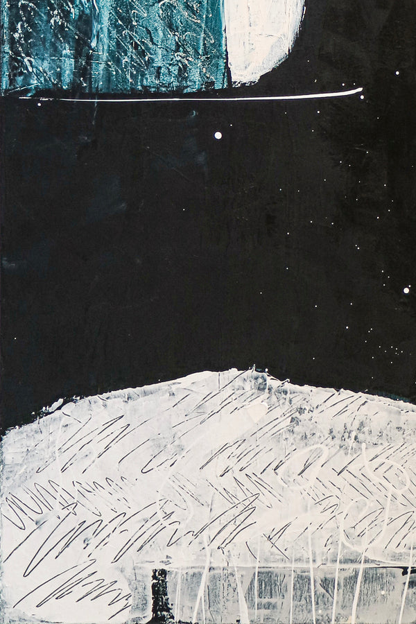 Black and White Abstract Original Painting in Ethereal Summer Nights, Canvas Wall Art | A midsummer night's dream