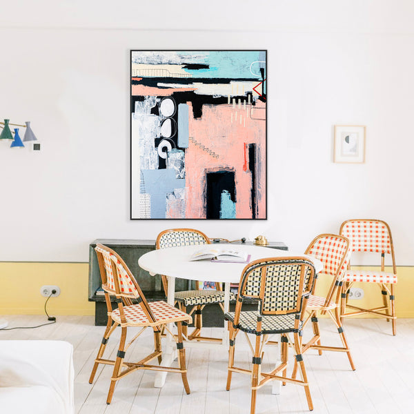 Bold Abstract Modern Painting, Bold Touches Blurring Lines Canvas Wall Art | Archive of longings (Vertical Ver.)