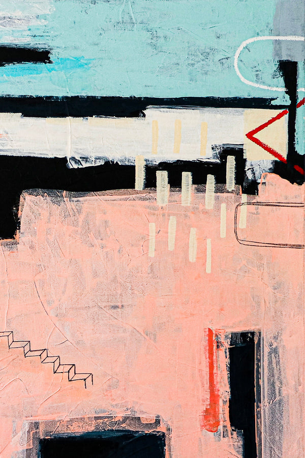 Bold Abstract Modern Painting, Bold Touches Blurring Lines Canvas Wall Art | Archive of longings (Vertical Ver.)