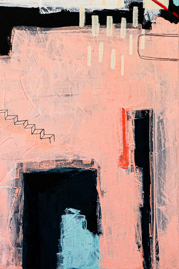 Bold Abstract Modern Painting, Bold Touches Blurring Lines Canvas Wall Art | Archive of longings (Vertical Ver.)