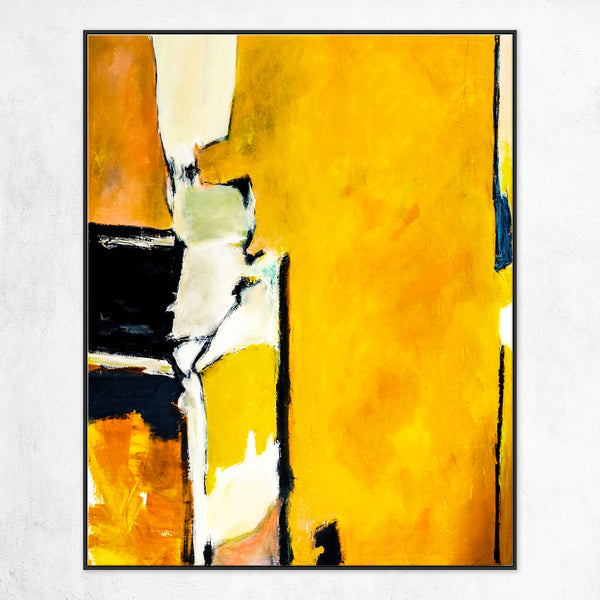 Vibrant Interplay of Yellow in Original Abstract Painting, Large Acrylic Modern Canvas Wall Art | As it stands