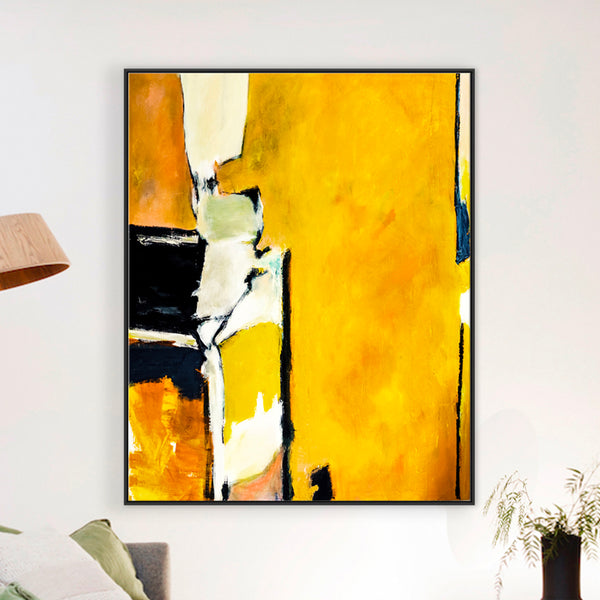 Vibrant Interplay of Yellow in Original Abstract Painting, Large Acrylic Modern Canvas Wall Art | As it stands