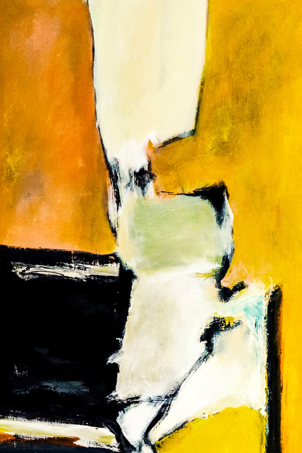Vibrant Yellow in Original Abstract Painting, Large Acrylic Modern Canvas Wall Art | As it stands (Square Ver.)