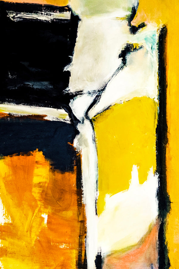 Vibrant Yellow in Original Abstract Painting, Large Acrylic Modern Canvas Wall Art | As it stands (Square Ver.)
