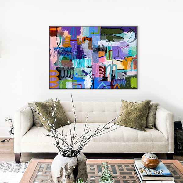 Dynamic Fusion of Colors in Modern Abstract Original Painting, Contemporary Wall Art | Beautiful Sentiment (56"x40")