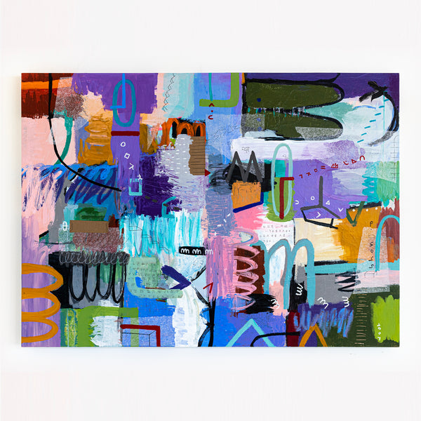 Dynamic Fusion of Colors in Modern Abstract Original Painting, Contemporary Wall Art | Beautiful Sentiment (56"x40")