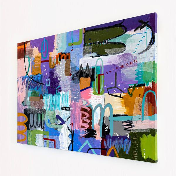 Dynamic Fusion of Colors in Modern Abstract Original Painting, Contemporary Wall Art | Beautiful Sentiment (56"x40")