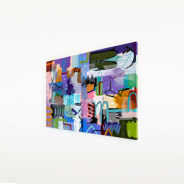 Dynamic Fusion of Colors in Modern Abstract Original Painting, Contemporary Wall Art | Beautiful Sentiment (56"x40")