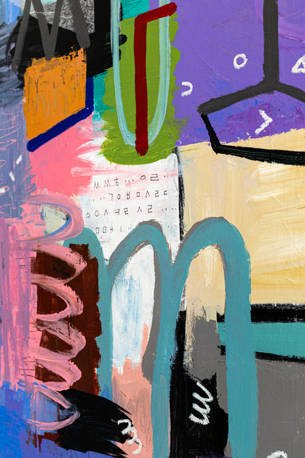 Dynamic Fusion of Colors in Modern Abstract Original Painting, Contemporary Wall Art | Beautiful Sentiment (56"x40")