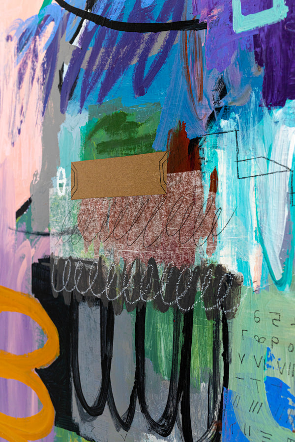 Dynamic Fusion of Colors in Modern Abstract Original Painting, Contemporary Wall Art | Beautiful Sentiment (56"x40")