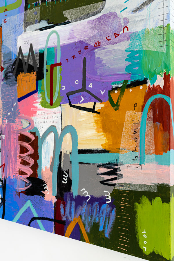 Dynamic Fusion of Colors in Modern Abstract Original Painting, Contemporary Wall Art | Beautiful Sentiment (56"x40")