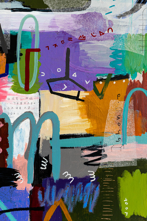 Dynamic Fusion of Colors in Modern Abstract Original Painting, Contemporary Wall Art | Beautiful Sentiment (56"x40")