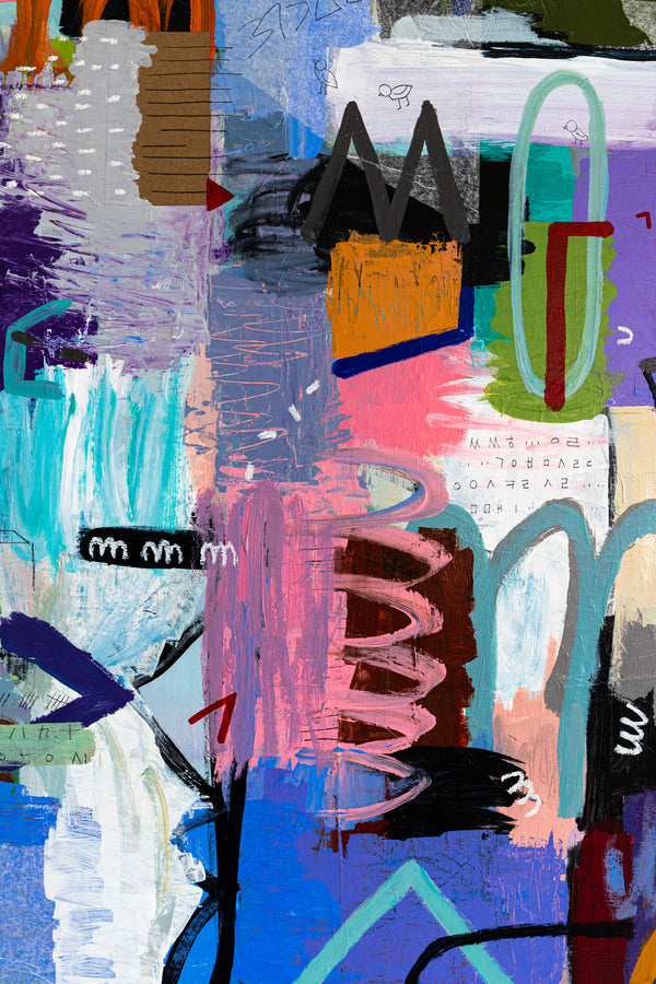 Dynamic Fusion of Colors in Modern Abstract Original Painting, Contemporary Wall Art | Beautiful Sentiment (56"x40")