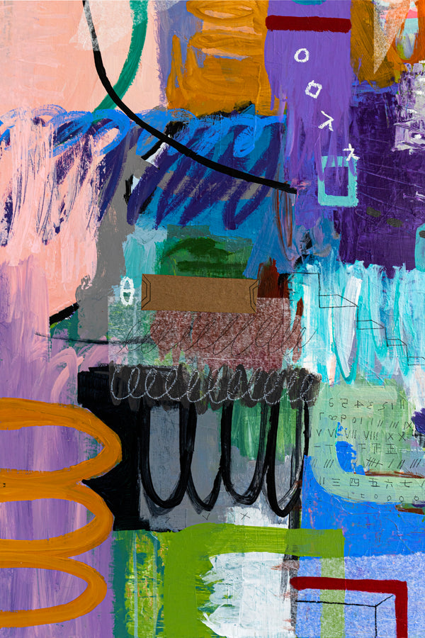 Dynamic Fusion of Colors in Modern Abstract Original Painting, Contemporary Wall Art | Beautiful Sentiment (56"x40")