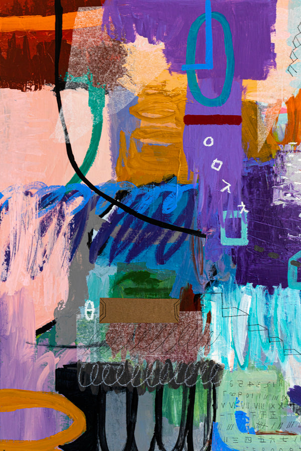 Dynamic Fusion of Colors in Modern Abstract Original Painting, Contemporary Wall Art | Beautiful Sentiment (56"x40")