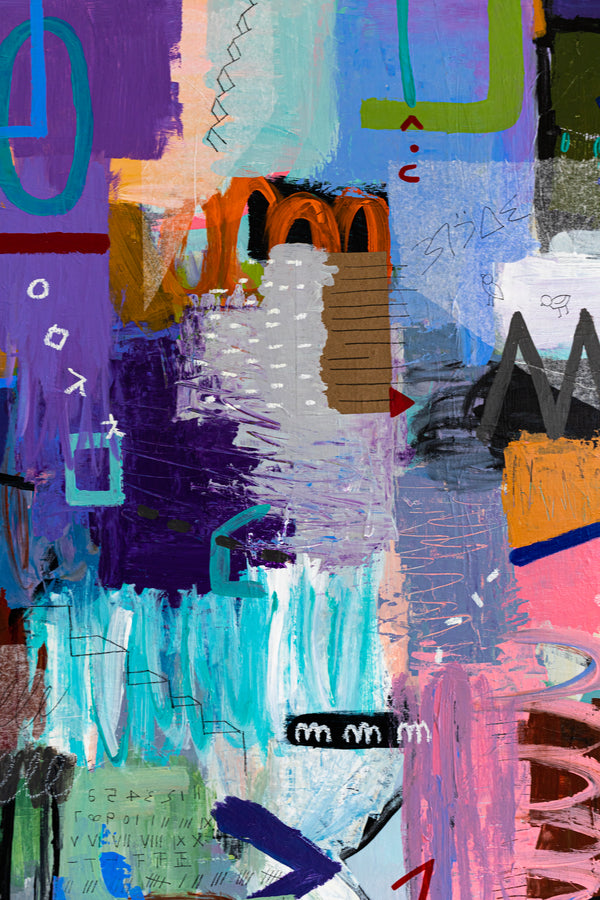 Dynamic Fusion of Colors in Modern Abstract Original Painting, Contemporary Wall Art | Beautiful Sentiment (56"x40")