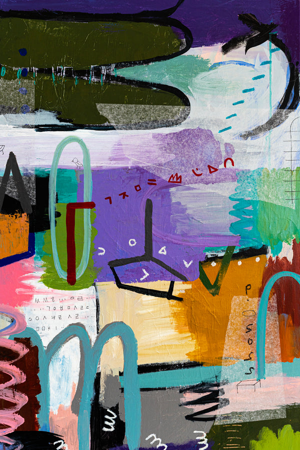 Dynamic Fusion of Colors in Modern Abstract Original Painting, Contemporary Wall Art | Beautiful Sentiment (56"x40")